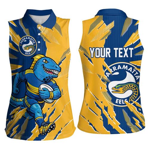 Personalized Parramatta Eels Women Sleeveless Polo Shirt Dynamic Lightning Mascot Rugby Australia