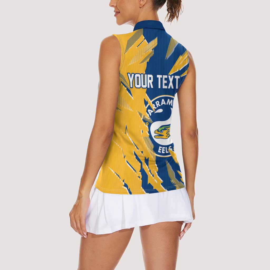 Personalized Parramatta Eels Women Sleeveless Polo Shirt Dynamic Lightning Mascot Rugby Australia