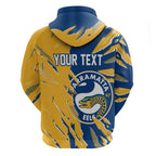 Personalized Parramatta Eels Zip Hoodie Dynamic Lightning Mascot Rugby Australia