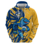 Personalized Parramatta Eels Zip Hoodie Dynamic Lightning Mascot Rugby Australia