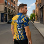 Personalized Parramatta Eels Zipper Polo Shirt Dynamic Lightning Mascot Rugby Australia