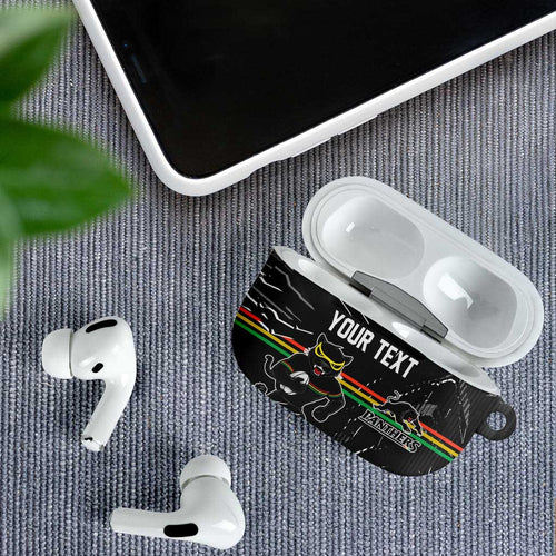 Personalized Penrith Panthers AirPods Case Dynamic Lightning Mascot Rugby Australia