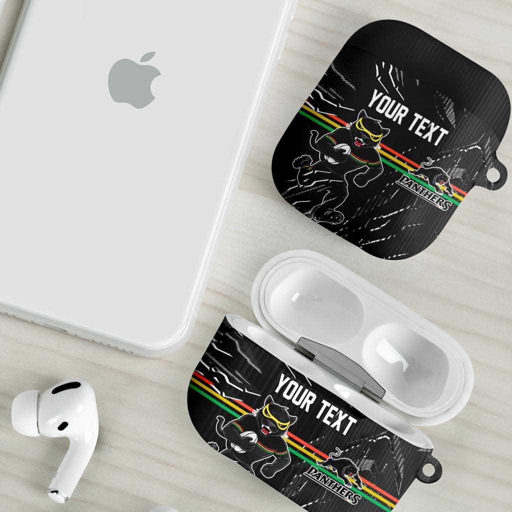 Personalized Penrith Panthers AirPods Case Dynamic Lightning Mascot Rugby Australia