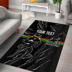 Personalized Penrith Panthers Area Rug Dynamic Lightning Mascot Rugby Australia