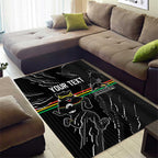 Personalized Penrith Panthers Area Rug Dynamic Lightning Mascot Rugby Australia