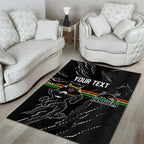 Personalized Penrith Panthers Area Rug Dynamic Lightning Mascot Rugby Australia