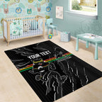 Personalized Penrith Panthers Area Rug Dynamic Lightning Mascot Rugby Australia