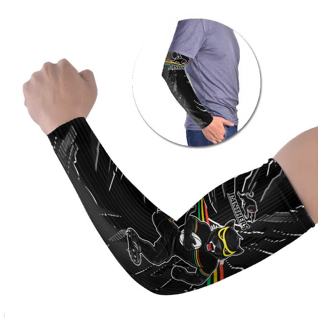 Personalized Penrith Panthers Arm Sleeves Dynamic Lightning Mascot Rugby Australia