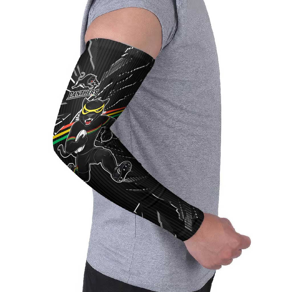 Personalized Penrith Panthers Arm Sleeves Dynamic Lightning Mascot Rugby Australia