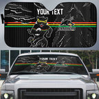 Personalized Penrith Panthers Auto Sun Shade Dynamic Lightning Mascot Rugby Australia