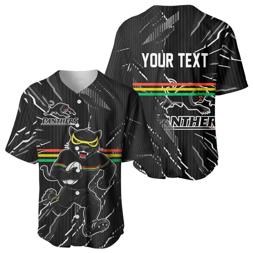 Personalized Penrith Panthers Baseball Jersey Dynamic Lightning Mascot Rugby Australia