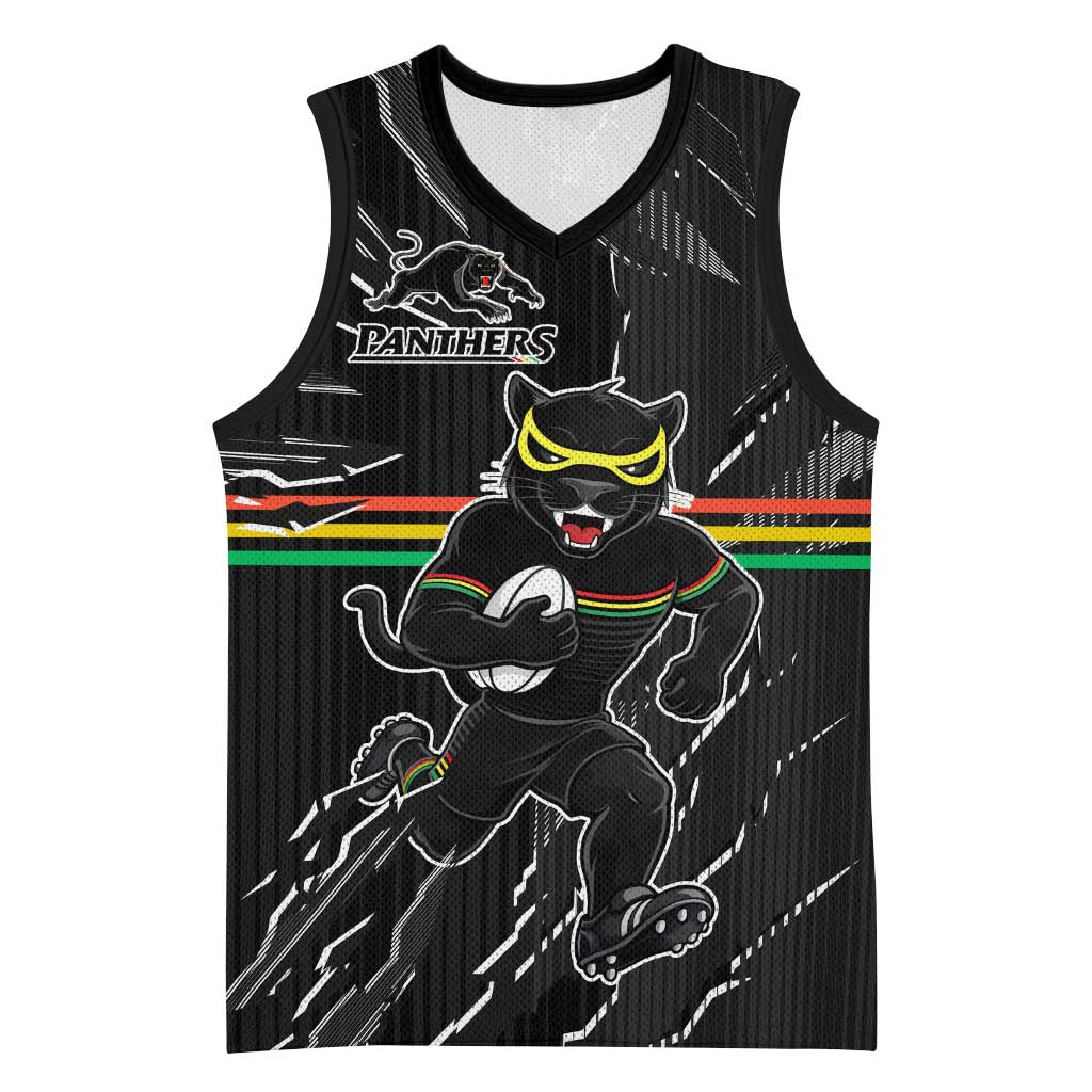 Personalized Penrith Panthers Basketball Jersey Dynamic Lightning Mascot Rugby Australia