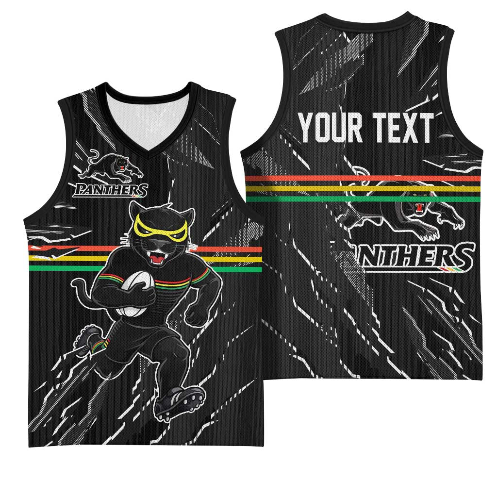 Personalized Penrith Panthers Basketball Jersey Dynamic Lightning Mascot Rugby Australia