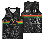 Personalized Penrith Panthers Basketball Jersey Dynamic Lightning Mascot Rugby Australia