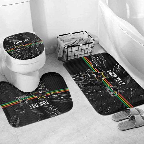Personalized Penrith Panthers Bathroom Set Dynamic Lightning Mascot Rugby Australia