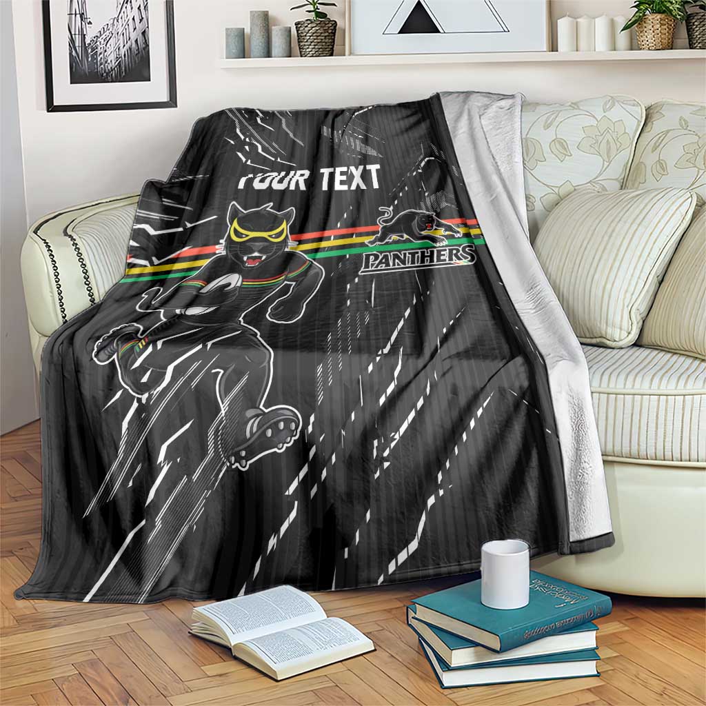 Personalized Penrith Panthers Blanket Dynamic Lightning Mascot Rugby Australia