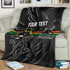Personalized Penrith Panthers Blanket Dynamic Lightning Mascot Rugby Australia