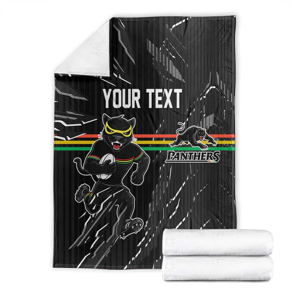Personalized Penrith Panthers Blanket Dynamic Lightning Mascot Rugby Australia