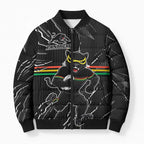 Personalized Penrith Panthers Bomber Puffer Jacket Dynamic Lightning Mascot Rugby Australia