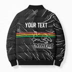 Personalized Penrith Panthers Bomber Puffer Jacket Dynamic Lightning Mascot Rugby Australia