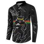 Personalized Penrith Panthers Button Sweatshirt Dynamic Lightning Mascot Rugby Australia