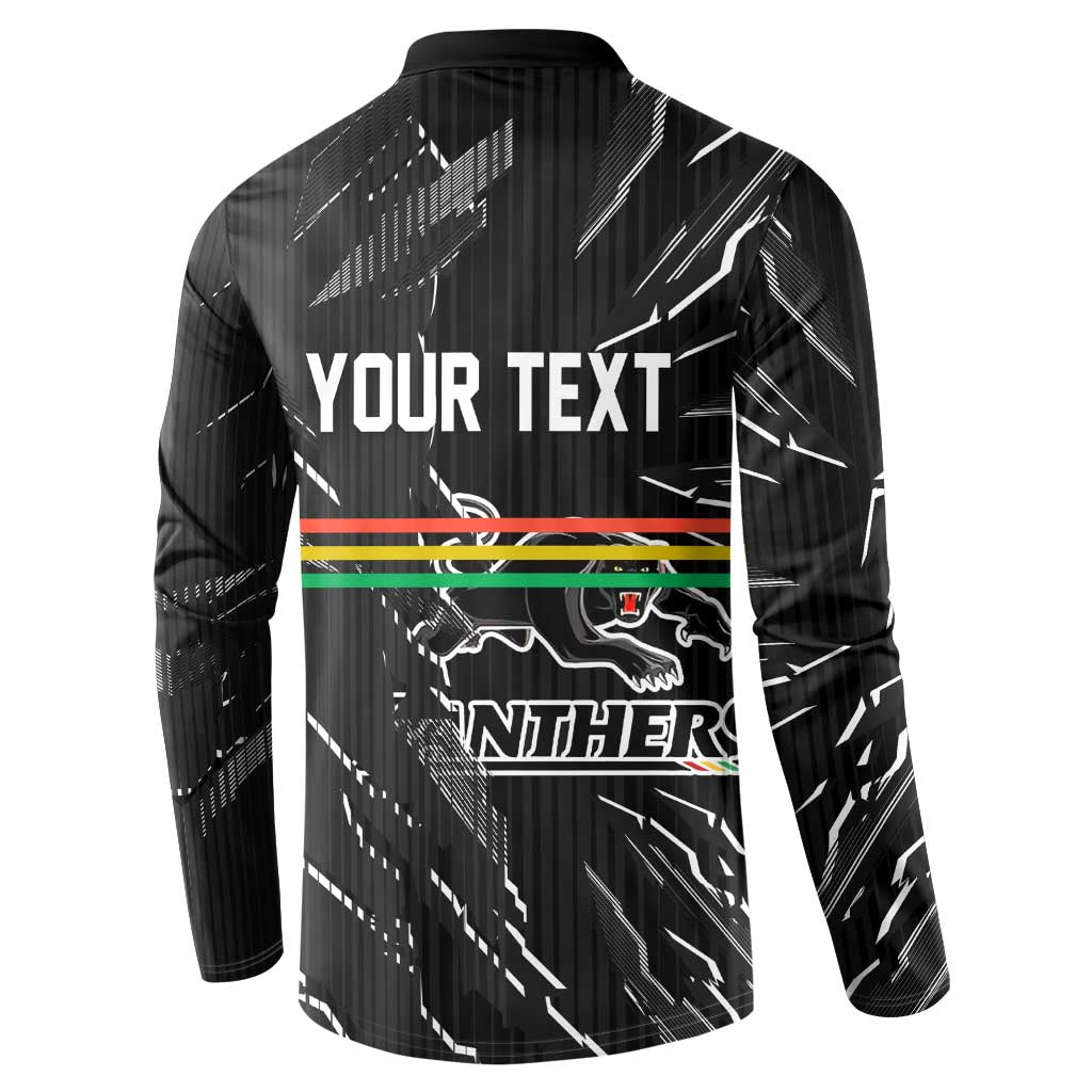 Personalized Penrith Panthers Button Sweatshirt Dynamic Lightning Mascot Rugby Australia