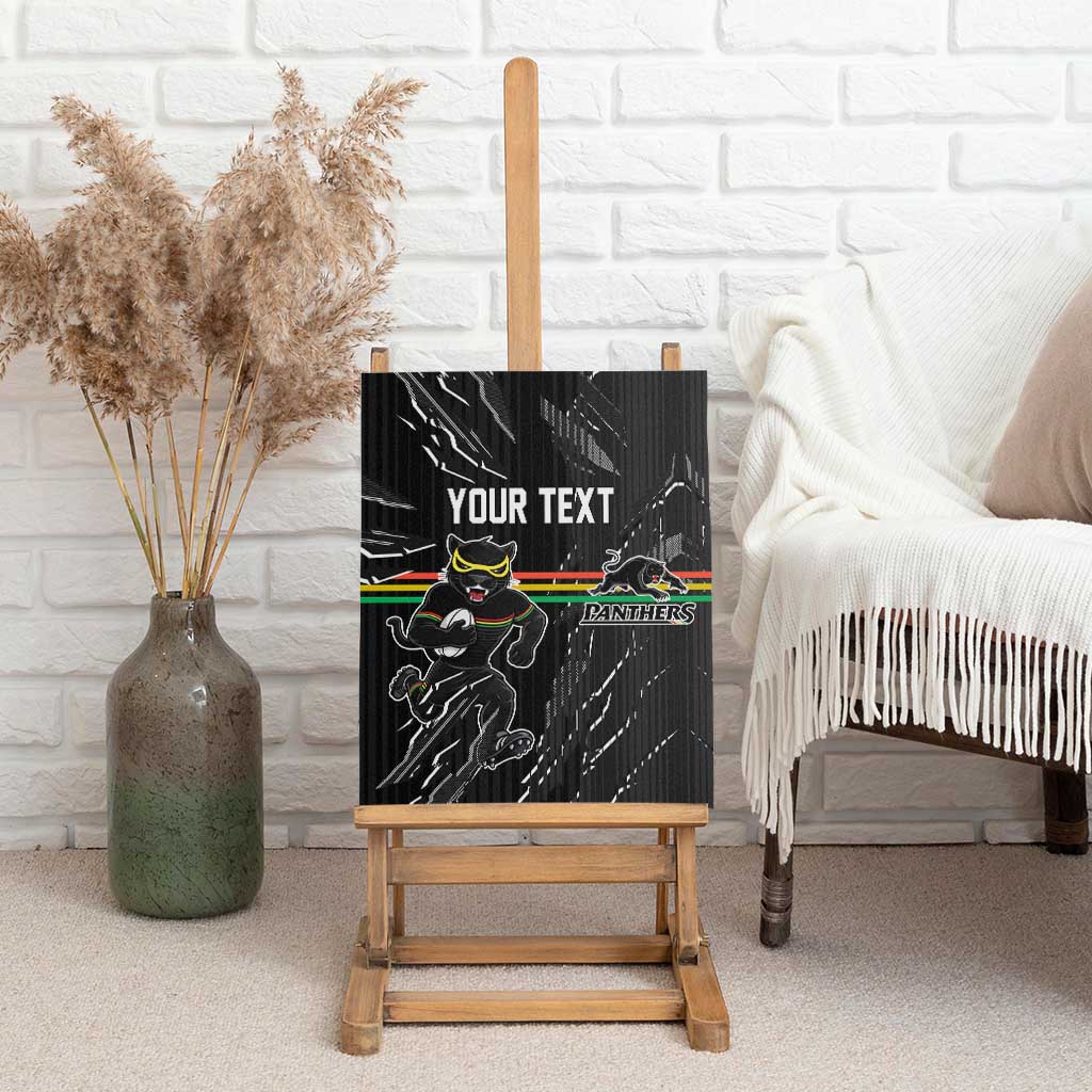 Personalized Penrith Panthers Canvas Wall Art Dynamic Lightning Mascot Rugby Australia