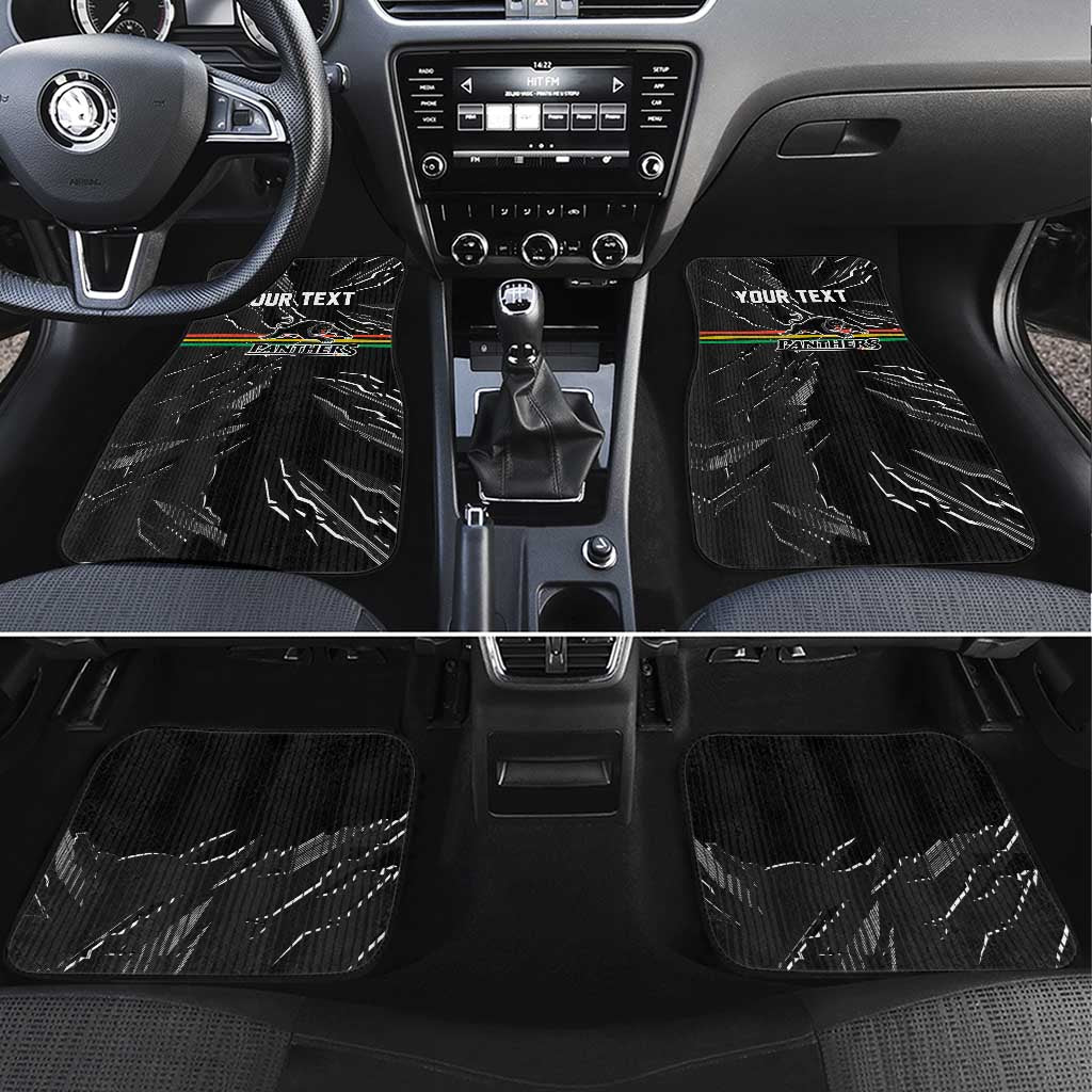Personalized Penrith Panthers Car Mats Dynamic Lightning Mascot Rugby Australia