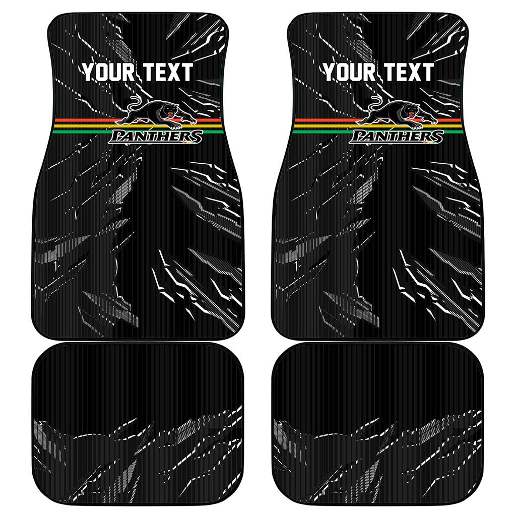 Personalized Penrith Panthers Car Mats Dynamic Lightning Mascot Rugby Australia