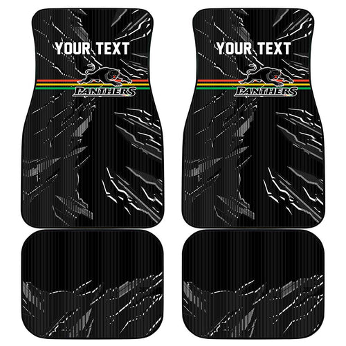 Personalized Penrith Panthers Car Mats Dynamic Lightning Mascot Rugby Australia