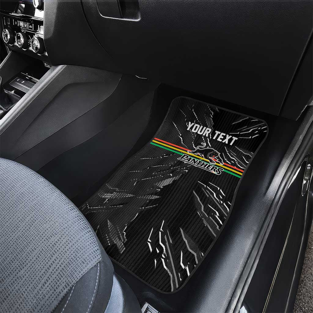 Personalized Penrith Panthers Car Mats Dynamic Lightning Mascot Rugby Australia