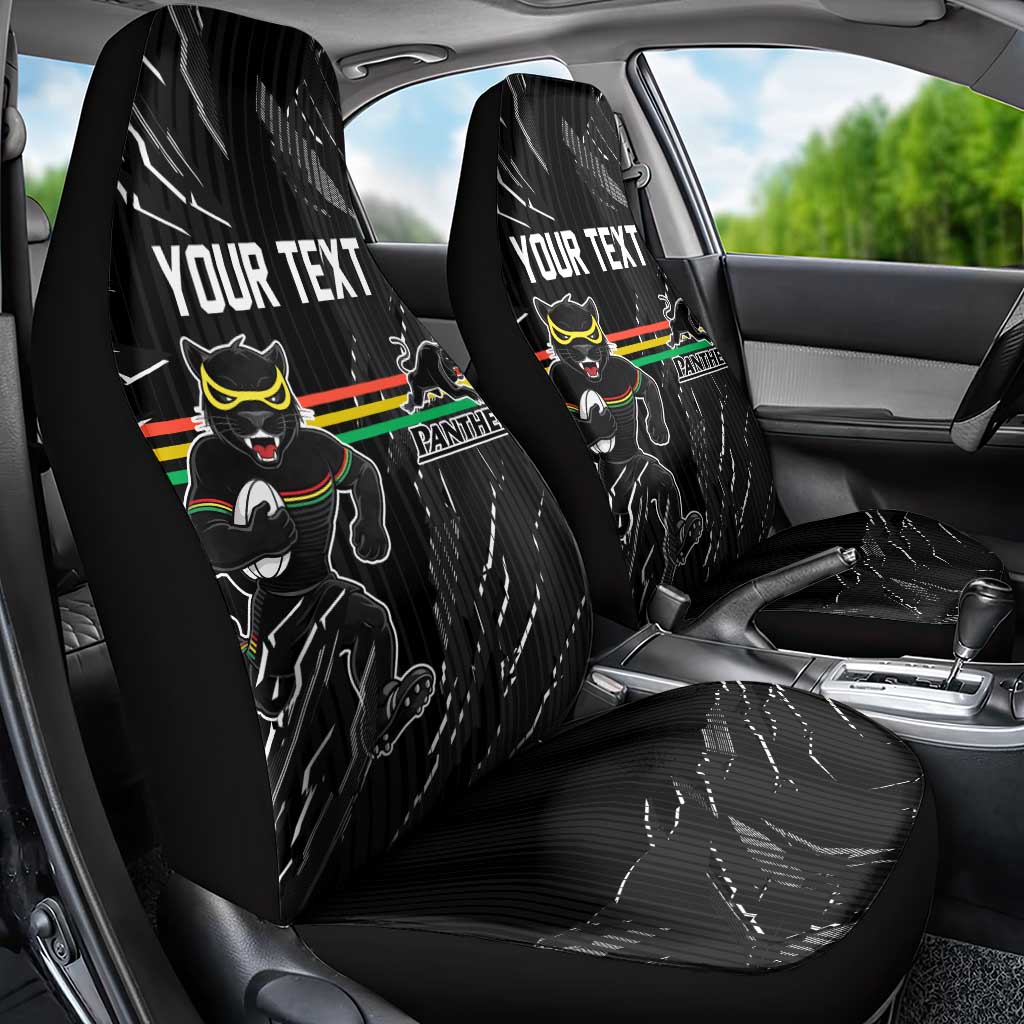 Personalized Penrith Panthers Car Seat Cover Dynamic Lightning Mascot Rugby Australia