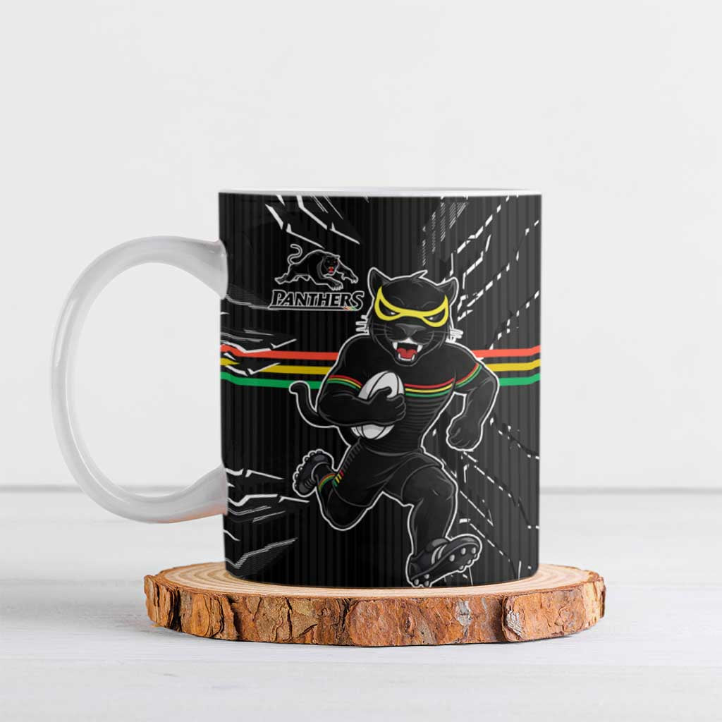 Personalized Penrith Panthers Ceramic Mug Dynamic Lightning Mascot Rugby Australia