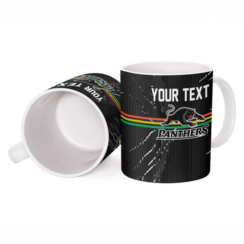 Personalized Penrith Panthers Ceramic Mug Dynamic Lightning Mascot Rugby Australia