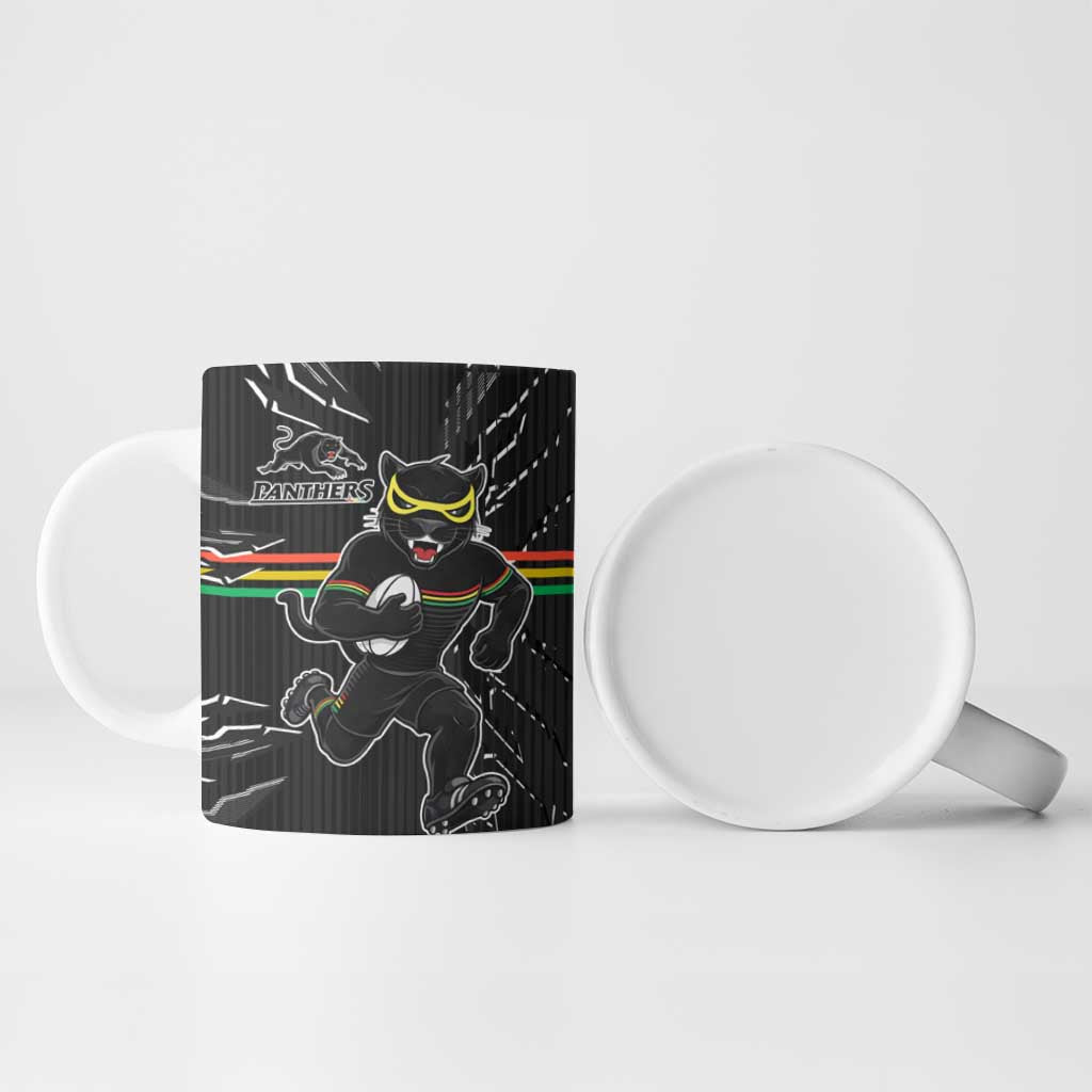 Personalized Penrith Panthers Ceramic Mug Dynamic Lightning Mascot Rugby Australia