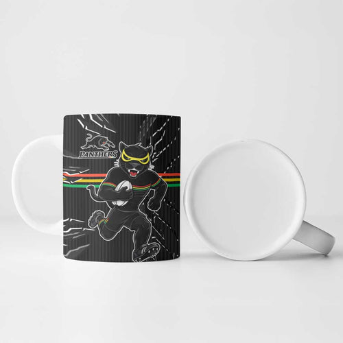 Personalized Penrith Panthers Ceramic Mug Dynamic Lightning Mascot Rugby Australia