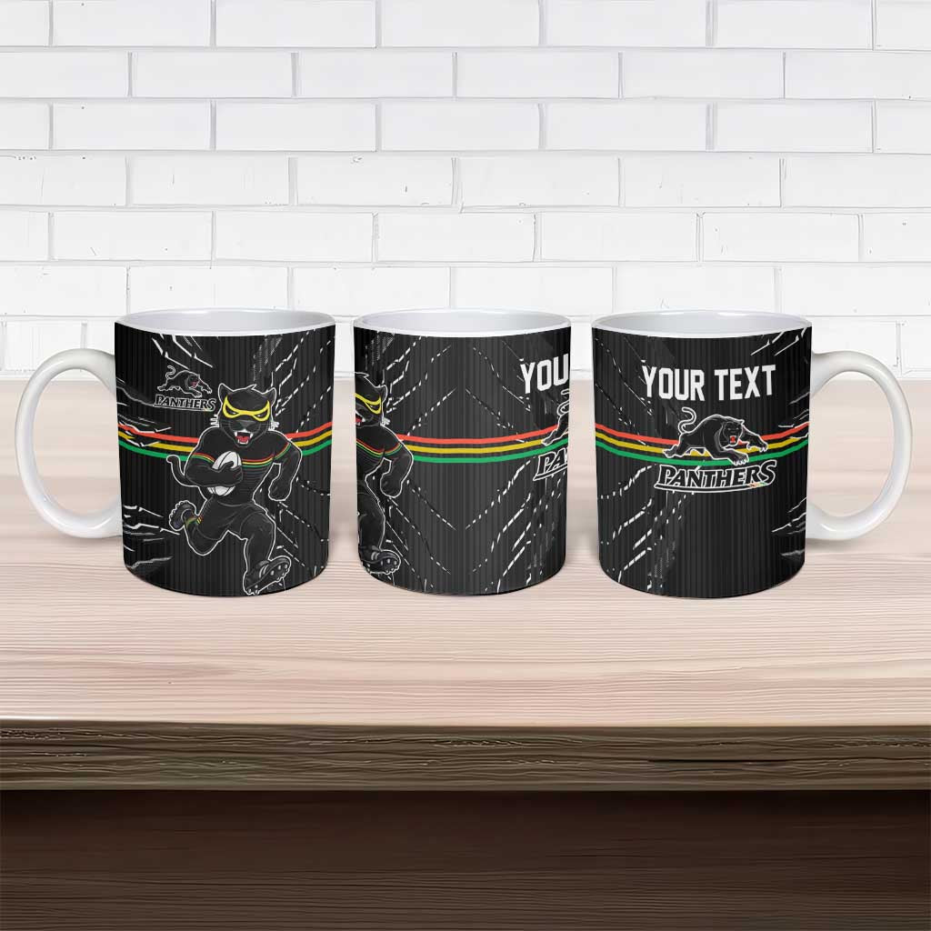 Personalized Penrith Panthers Ceramic Mug Dynamic Lightning Mascot Rugby Australia