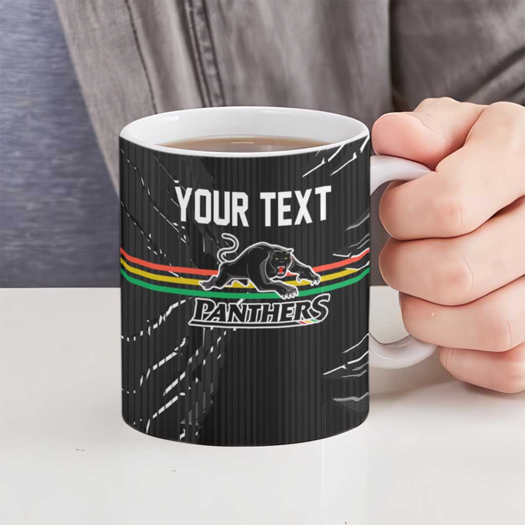 Personalized Penrith Panthers Ceramic Mug Dynamic Lightning Mascot Rugby Australia