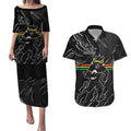 Personalized Penrith Panthers Couples Matching Puletasi and Hawaiian Shirt Dynamic Lightning Mascot Rugby Australia