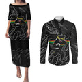 Personalized Penrith Panthers Couples Matching Puletasi and Long Sleeve Button Shirt Dynamic Lightning Mascot Rugby Australia
