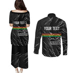 Personalized Penrith Panthers Couples Matching Puletasi and Long Sleeve Button Shirt Dynamic Lightning Mascot Rugby Australia