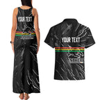 Personalized Penrith Panthers Couples Matching Tank Maxi Dress and Hawaiian Shirt Dynamic Lightning Mascot Rugby Australia