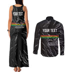 Personalized Penrith Panthers Couples Matching Tank Maxi Dress and Long Sleeve Button Shirt Dynamic Lightning Mascot Rugby Australia