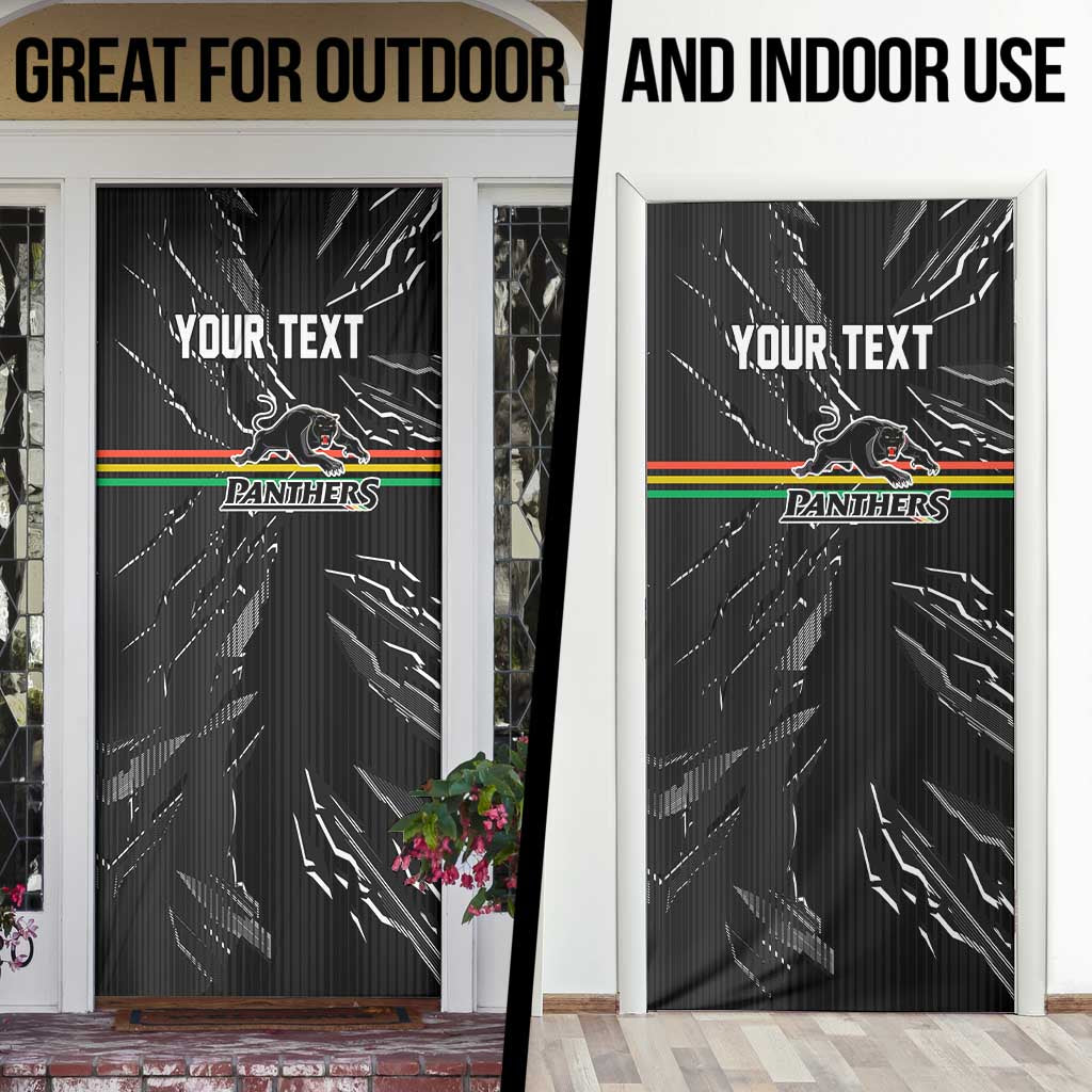 Personalized Penrith Panthers Door Cover Dynamic Lightning Mascot Rugby Australia