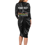 Personalized Penrith Panthers Family Matching Long Sleeve Bodycon Dress and Hawaiian Shirt Dynamic Lightning Mascot Rugby Australia