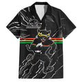 Personalized Penrith Panthers Family Matching Mermaid Dress and Hawaiian Shirt Dynamic Lightning Mascot Rugby Australia