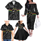 Personalized Penrith Panthers Family Matching Off The Shoulder Long Sleeve Dress and Hawaiian Shirt Dynamic Lightning Mascot Rugby Australia