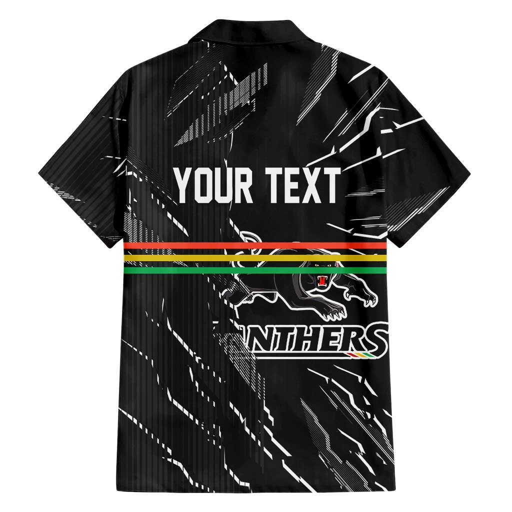 Personalized Penrith Panthers Family Matching Off Shoulder Maxi Dress and Hawaiian Shirt Dynamic Lightning Mascot Rugby Australia