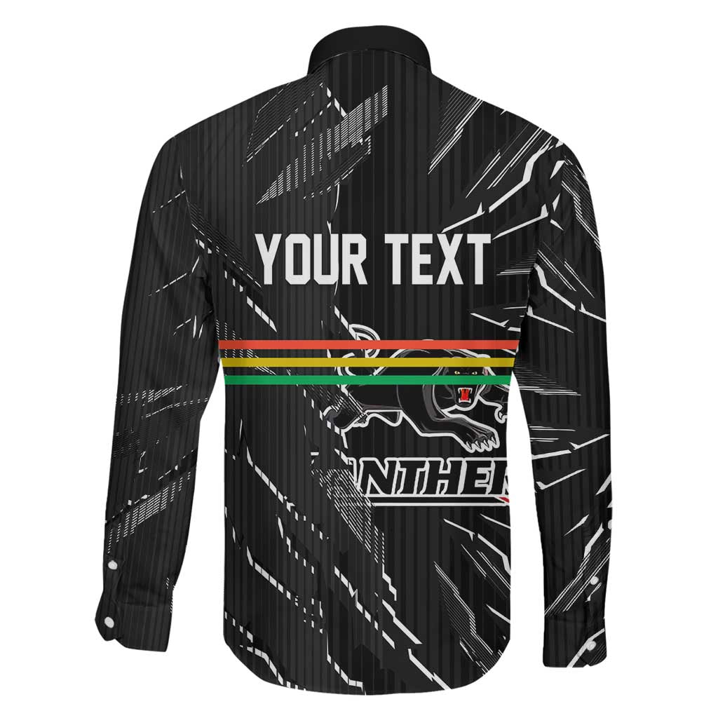 Personalized Penrith Panthers Family Matching Off Shoulder Short Dress and Hawaiian Shirt Dynamic Lightning Mascot Rugby Australia