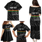 Personalized Penrith Panthers Family Matching Puletasi and Hawaiian Shirt Dynamic Lightning Mascot Rugby Australia